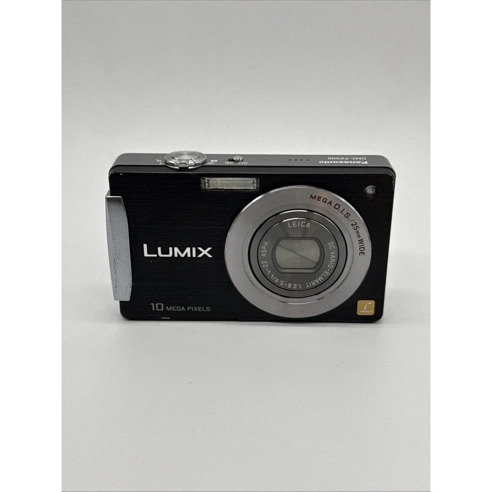 Panasonic Lumix DMC-FX500 10.1MP Digital Camera Black w/ 2 Batteries & Charger